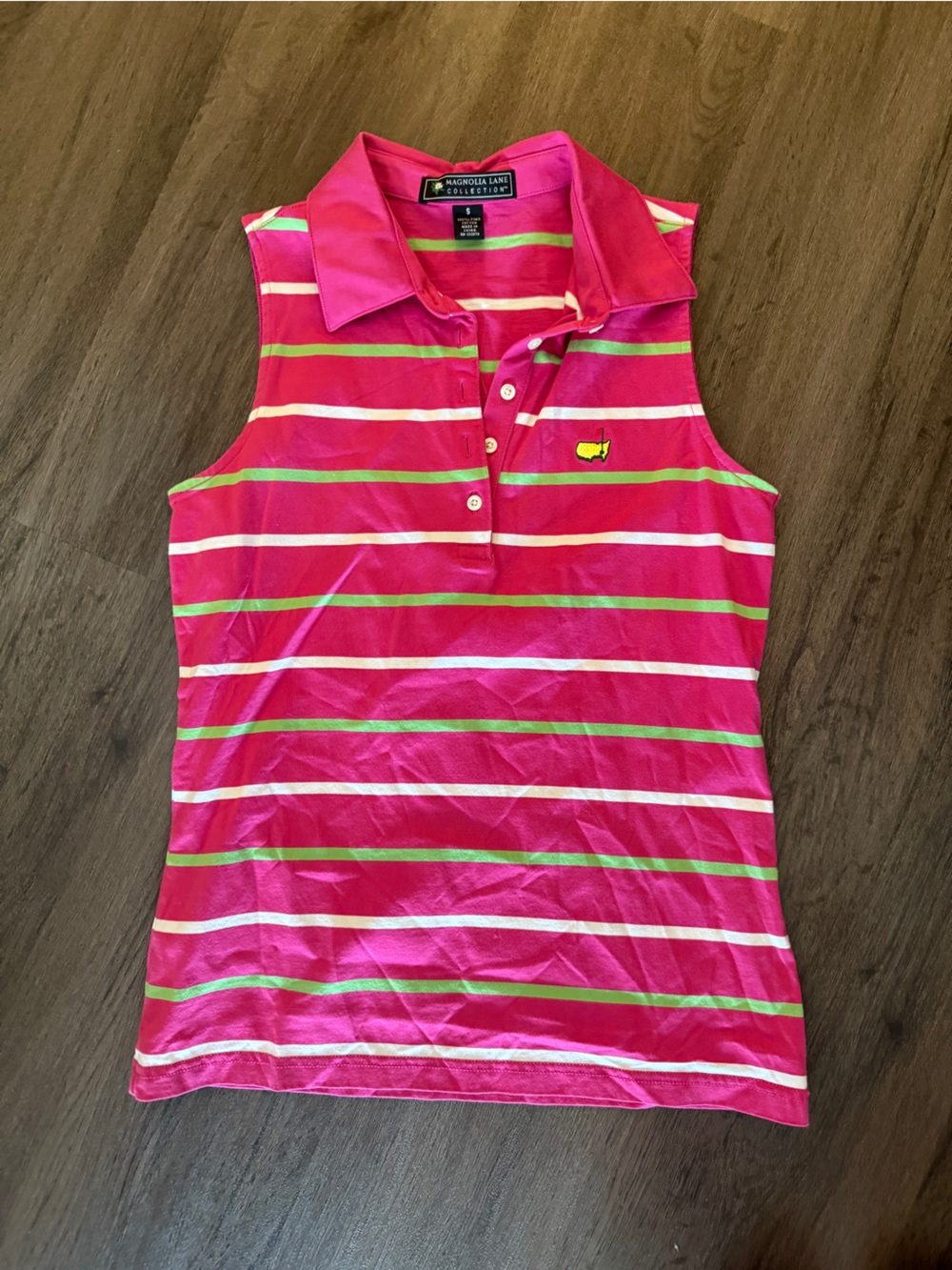 Magenta Striped Masters Sleeveless Polo Tank - Magnolia Lane